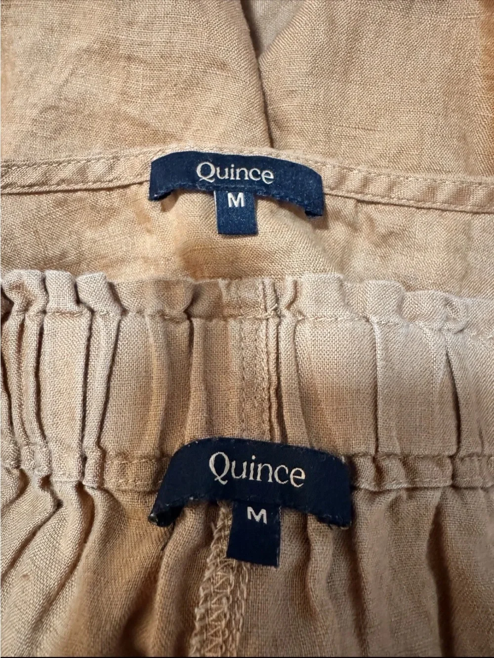Quince Linen Shorts Set Rust Brown Size Medium
